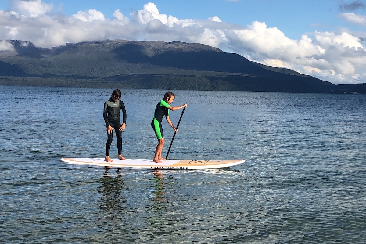 paddle boarding on lake taupo